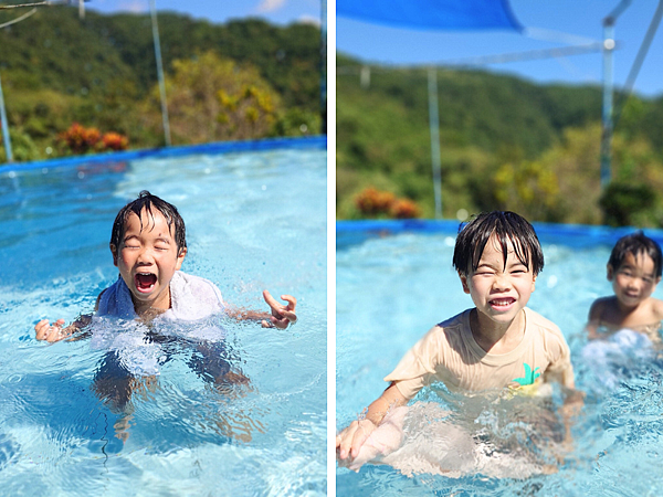 親子露營區必備設施戲水池和盪鞦韆